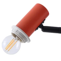 Lindby lámpara de pie Ovelia, naranja/negro, metal, E27