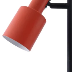 Lindby lámpara de pie Ovelia, naranja/negro, metal, E27