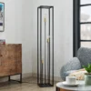 Lindby lámpara de pie Tiliane, negra, metal, 3 luces, 153cm