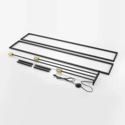 Lindby lámpara de pie Tiliane, negra, metal, 3 luces, 153cm
