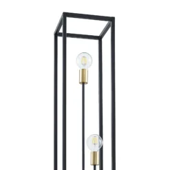 Lindby lámpara de pie Tiliane, negra, metal, 3 luces, 153cm