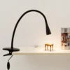 Lindby lámpara de pinza LED Baris, altura 44 cm, negra, 3000K