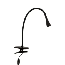 Lindby lámpara de pinza LED Baris, altura 44 cm, negra, 3000K