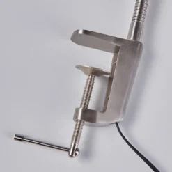 Lindby lámpara de pinza LED Lionard, 53 cm, níquel mate, metal