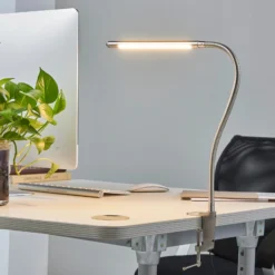 Lindby lámpara de pinza LED Lionard, 53 cm, níquel mate, metal