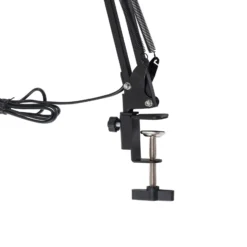 Lindby lámpara de pinza LED Undra, negra, metal, regulable