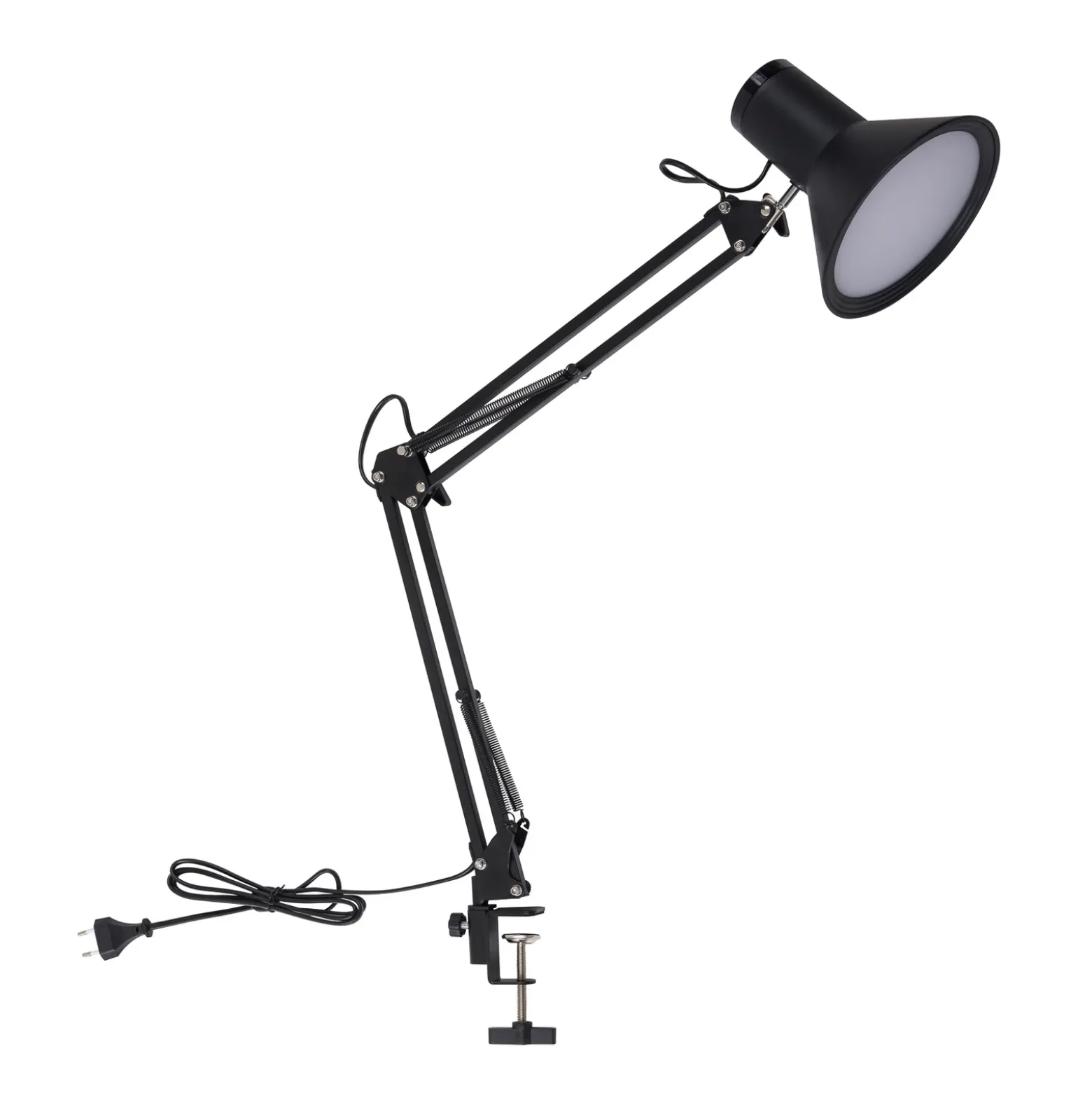 Lindby lámpara de pinza LED Undra, negra, metal, regulable
