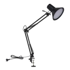 Lindby lámpara de pinza LED Undra, negra, metal, regulable