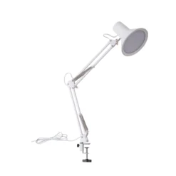 Lindby lámpara de pinza LED Undra, blanca, metal, regulable