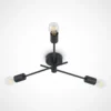 Lindby Lámpara de techo Cerros, 3 luces, negro, metal