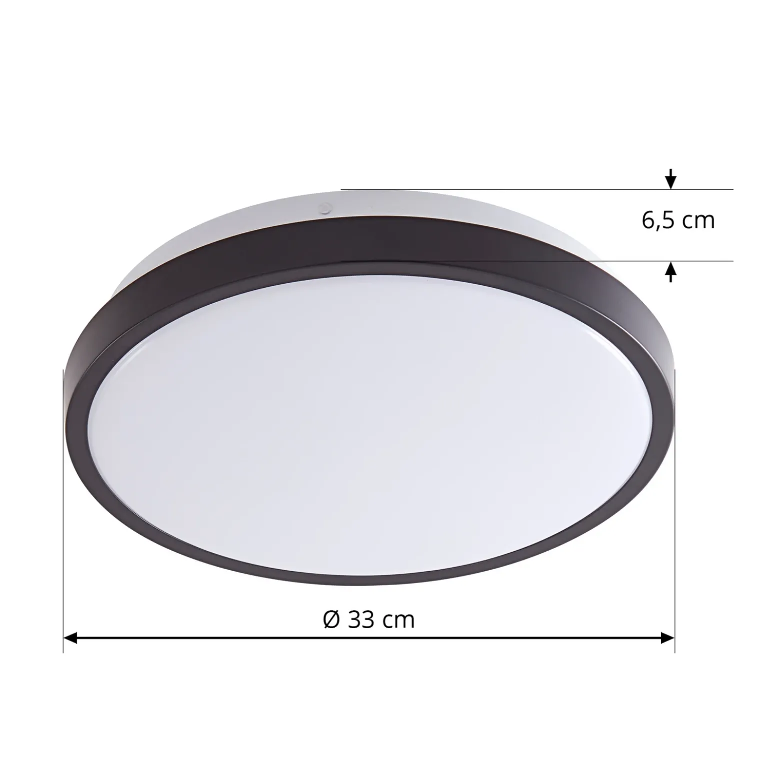 Lindby Lámpara de techo LED Medon Ø 29 cm plástico negro IP44