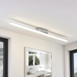 Lindby Lámpara de techo LED para baño Levke, 116 cm, atenuable, IP44