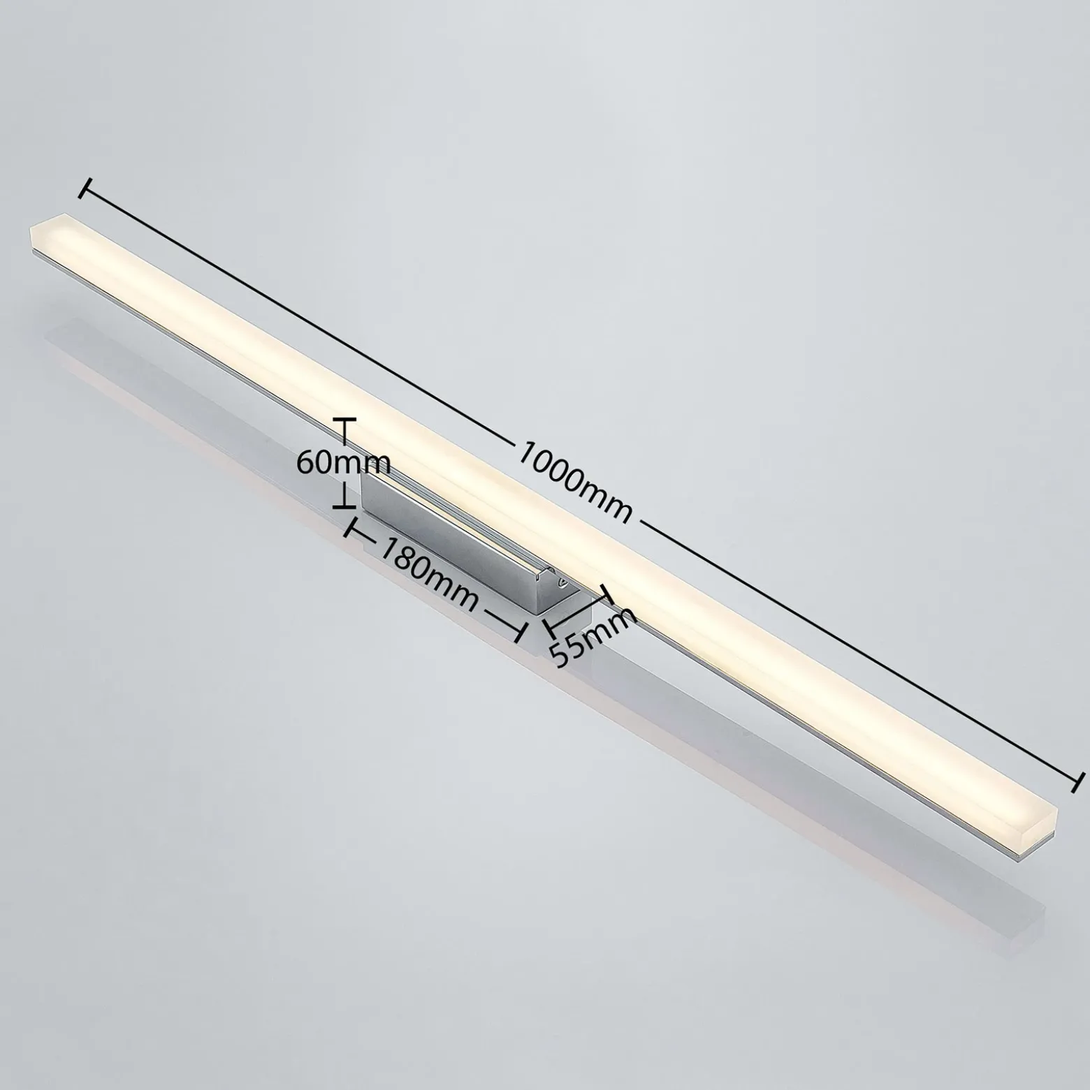 Lindby Lámpara de techo LED para baño Levke, 100 cm, atenuable, IP44