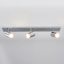 Lindby lámpara de techo para baño Dejan, 65 cm, 3 luces, cromo, IP44