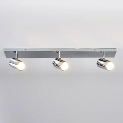 Lindby lámpara de techo para baño Dejan, 65 cm, 3 luces, cromo, IP44