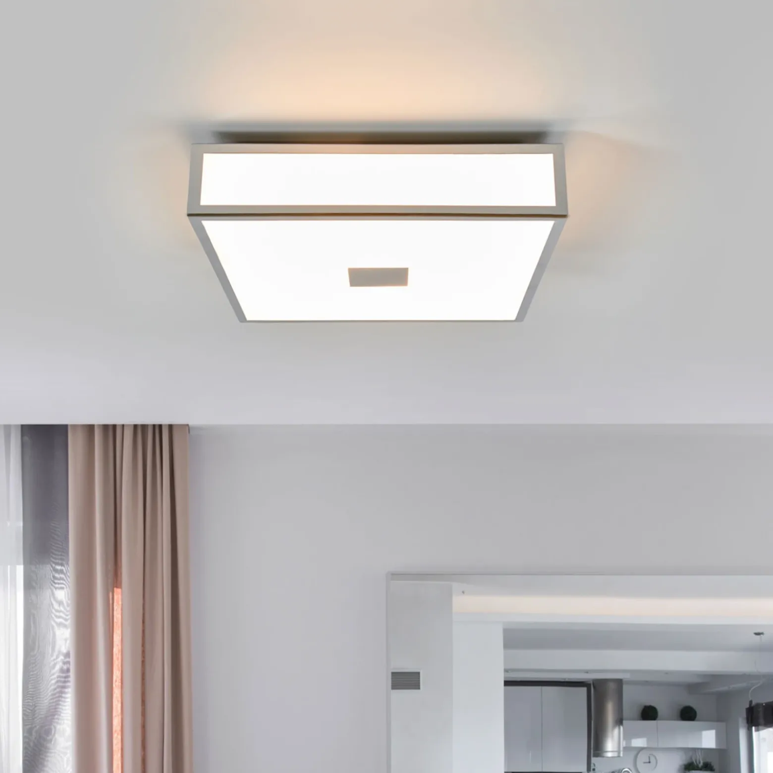 Lindby lámpara de techo para baño Eniola, 30 cm, blanco/gris, IP44