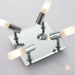 Lindby lámpara de techo para baño Zela, 32 cm, cromo, 4 luces, IP44