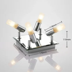 Lindby lámpara de techo para baño Zela, 32 cm, cromo, 4 luces, IP44
