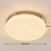 Lindby lámpara de techo para baño Amilia, Ø 30 cm, E27, níquel, cristal
