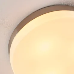 Lindby lámpara de techo para baño Amilia, Ø 30 cm, E27, níquel, cristal
