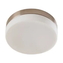 Lindby lámpara de techo para baño Amilia, Ø 23,5 cm, E27, níquel, cristal