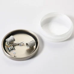 Lindby lámpara de techo para baño Amilia, Ø 23,5 cm, E27, níquel, cristal