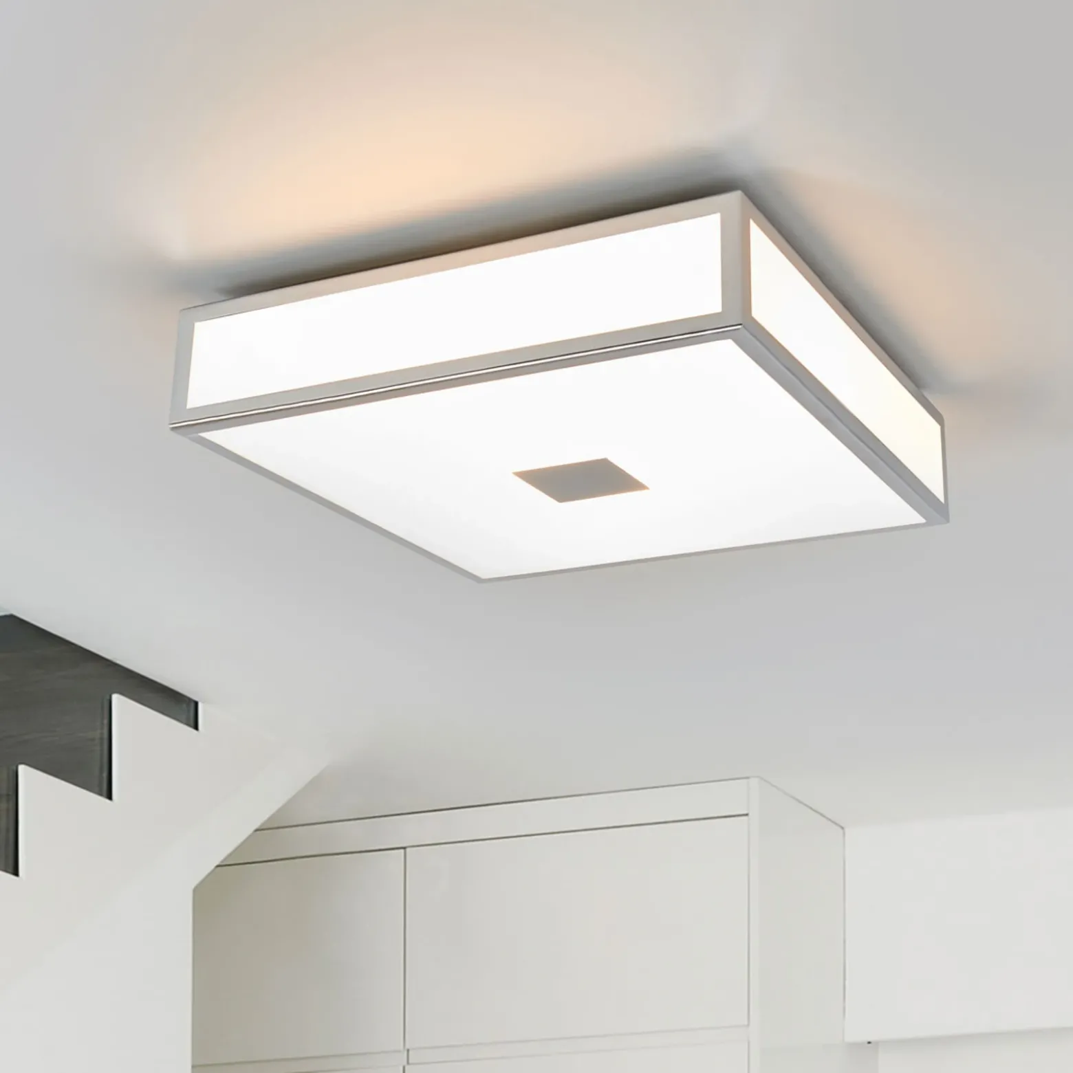 Lindby lámpara de techo para baño Eniola, 30 cm, blanco/gris, IP44