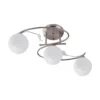 Lindby lámpara de techo Svean, 3 luces, níquel/blanco, cristal, longitud 60 cm
