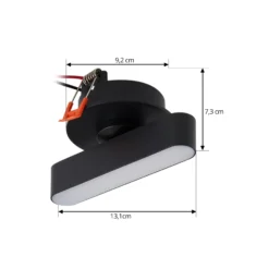 Lindby lámpara empotrable LED Eldrin, negra, barra de luz, 13,1 cm
