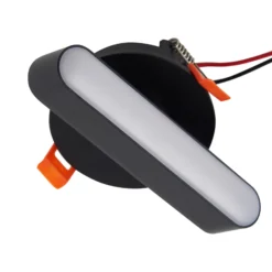 Lindby lámpara empotrable LED Eldrin, negra, barra de luz, 13,1 cm