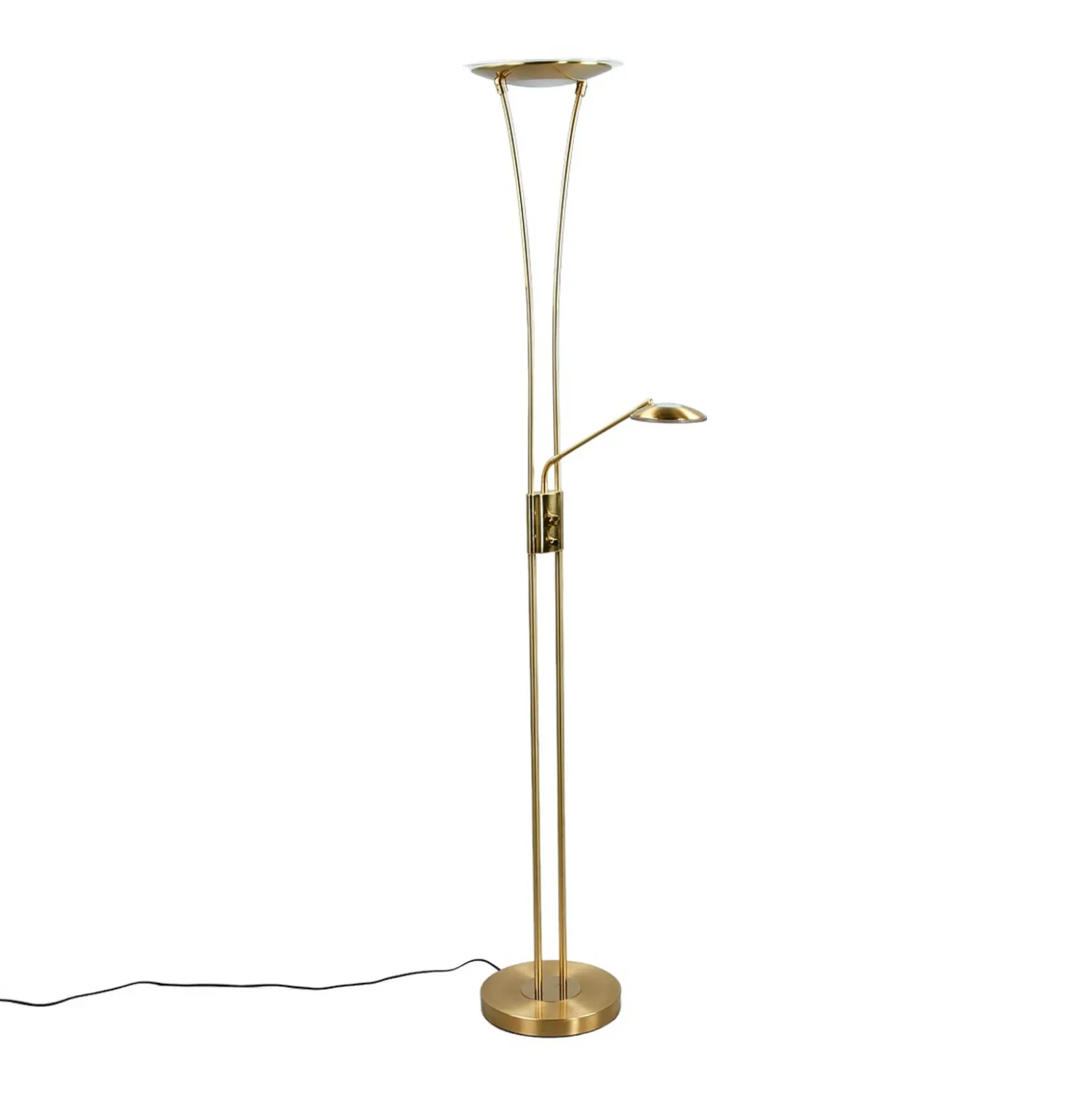 Lindby lámpara LED de pie Eda, altura 180 cm, latón, atenuable