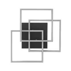 Lindby lámpara LED de techo Quiana, CCT, angular, negro, 42cm