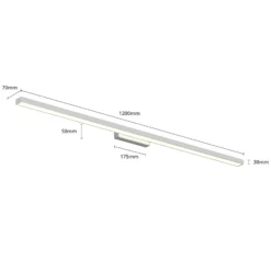 Lindby Lámpara LED para espejo y baño Alenia, 120 cm, cromo