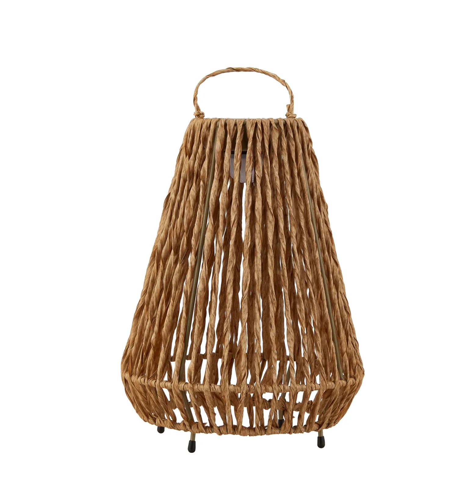 Lindby lámpara LED solar Amaria, ratán, luz, Ø 27 cm