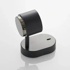 Lindby Marrie foco LED con interruptor, negro