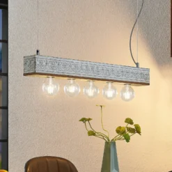 Lindby Mella colgante, motivo ornamental, 5 luces