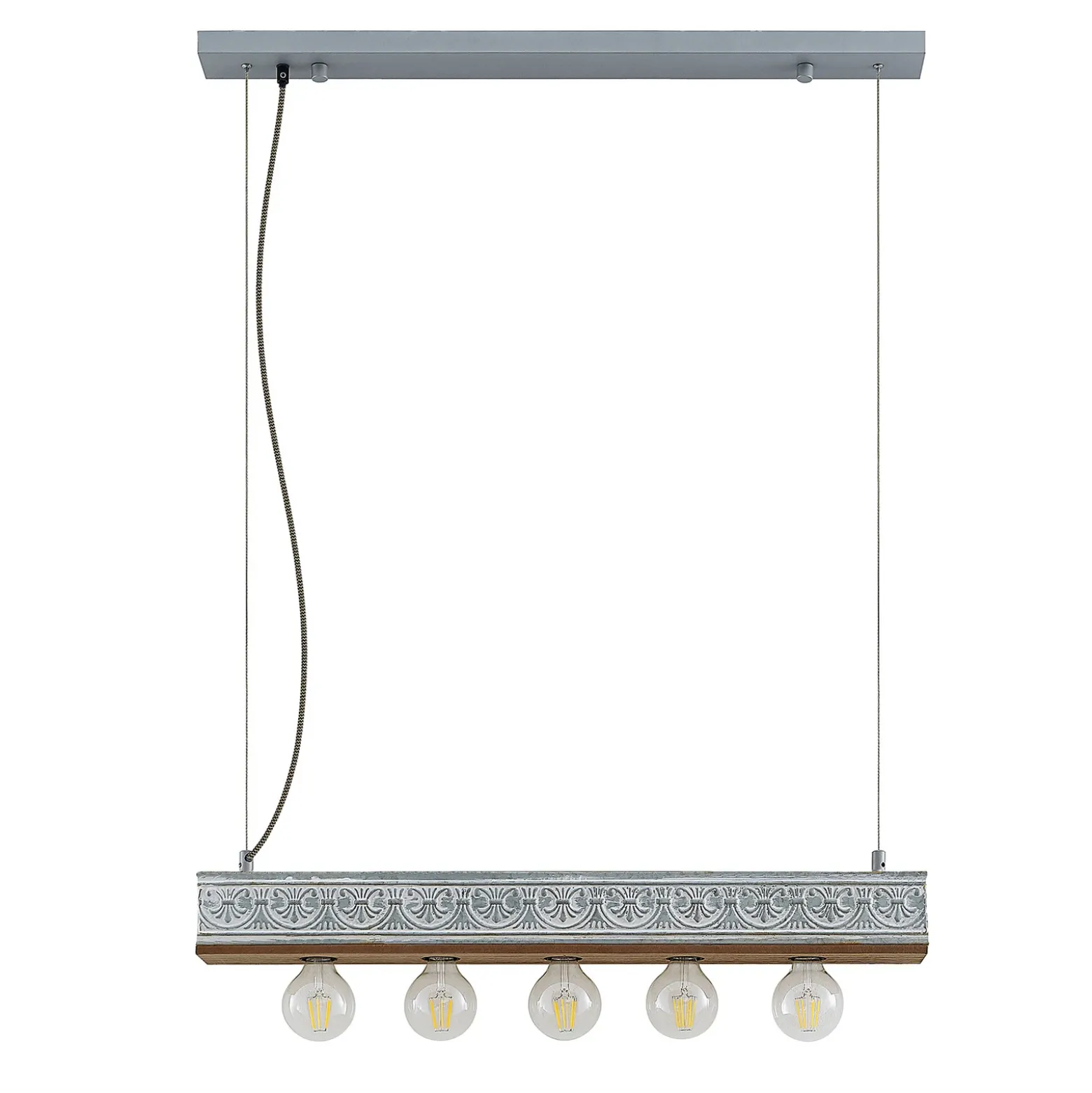 Lindby Mella colgante, motivo ornamental, 5 luces