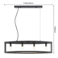Lindby Mizgin lámpara colgante sin rejilla 4 luces