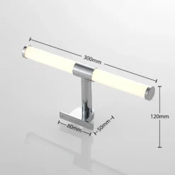 Lindby Naili lámpara de espejo LED, cromo