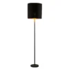 Lindby Nymar lámpara de pie, tela, negro-oro