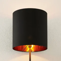 Lindby Nymar lámpara de pie, tela, negro-oro