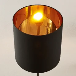 Lindby Nymar lámpara de pie, tela, negro-oro
