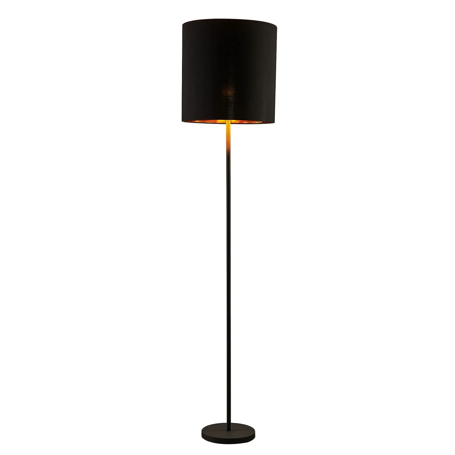 Lindby Nymar lámpara de pie, tela, negro-oro