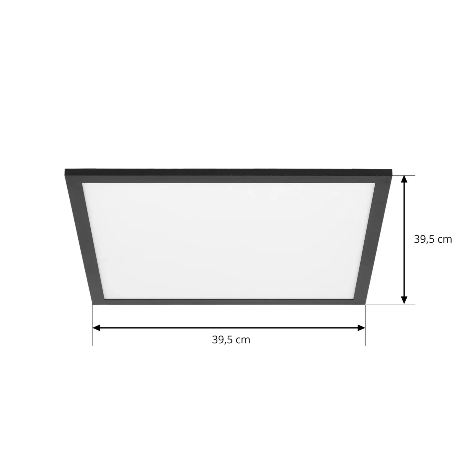 Lindby Panel LED Lamin, negro, 40 cm, CCT, atenuable, control remoto
