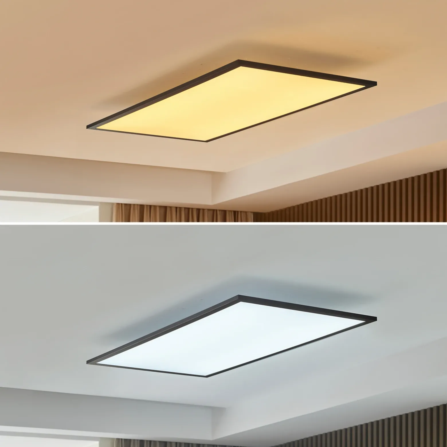 Lindby panel LED Lamin, negro, 80 cm, CCT, atenuable, control remoto