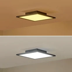 Lindby panel LED Lamin, negro, 30 cm, CCT, atenuable, control remoto