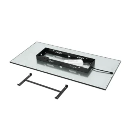 Lindby panel LED Lamin, negro, 80 cm, CCT, atenuable, control remoto