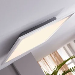 Lindby panel LED Livel, juego de 2, 4.000 K, 40 x 40 cm, plateado