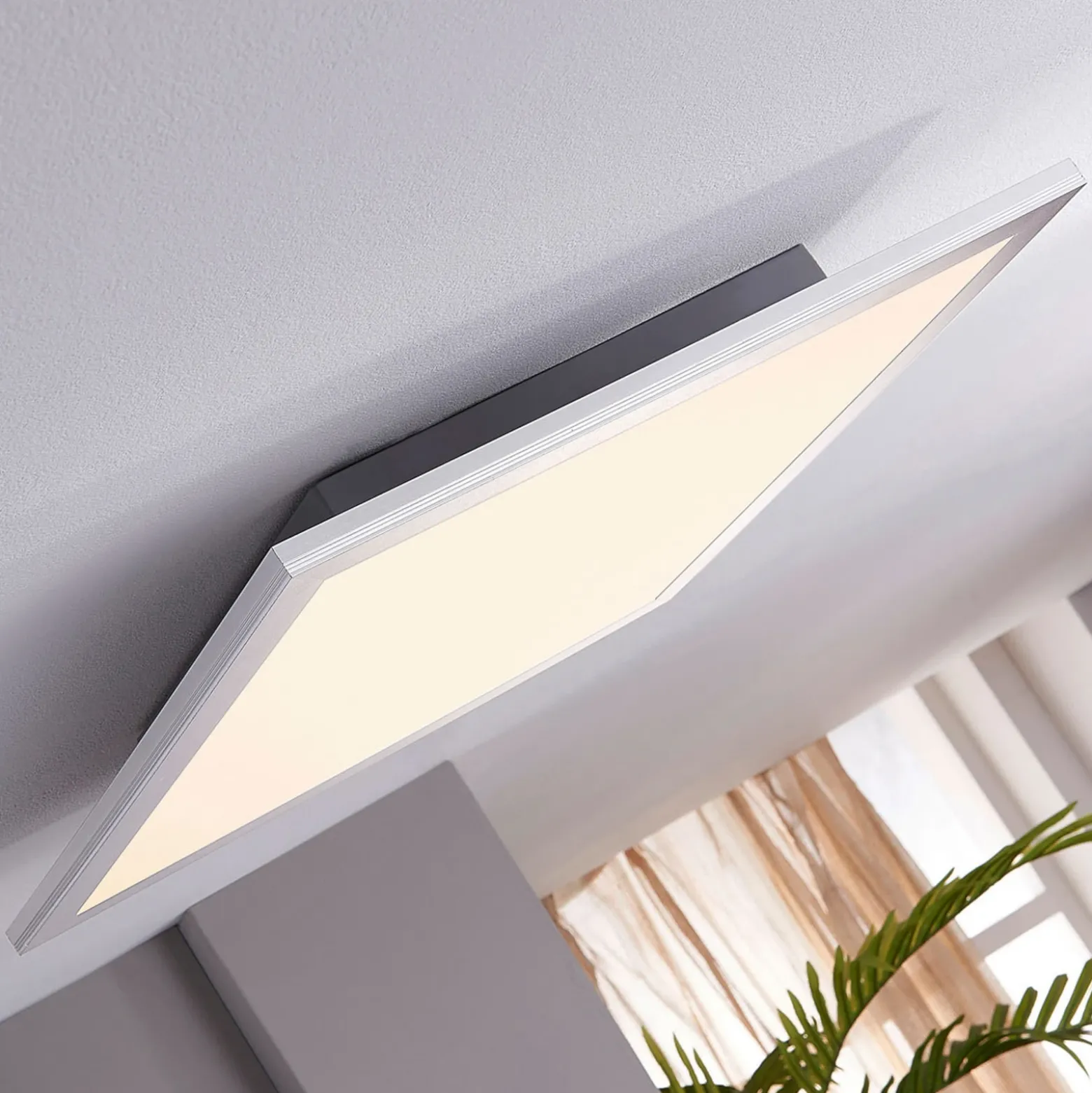 Lindby panel LED Livel, juego de 2, 4.000 K, 40 x 40 cm, plateado