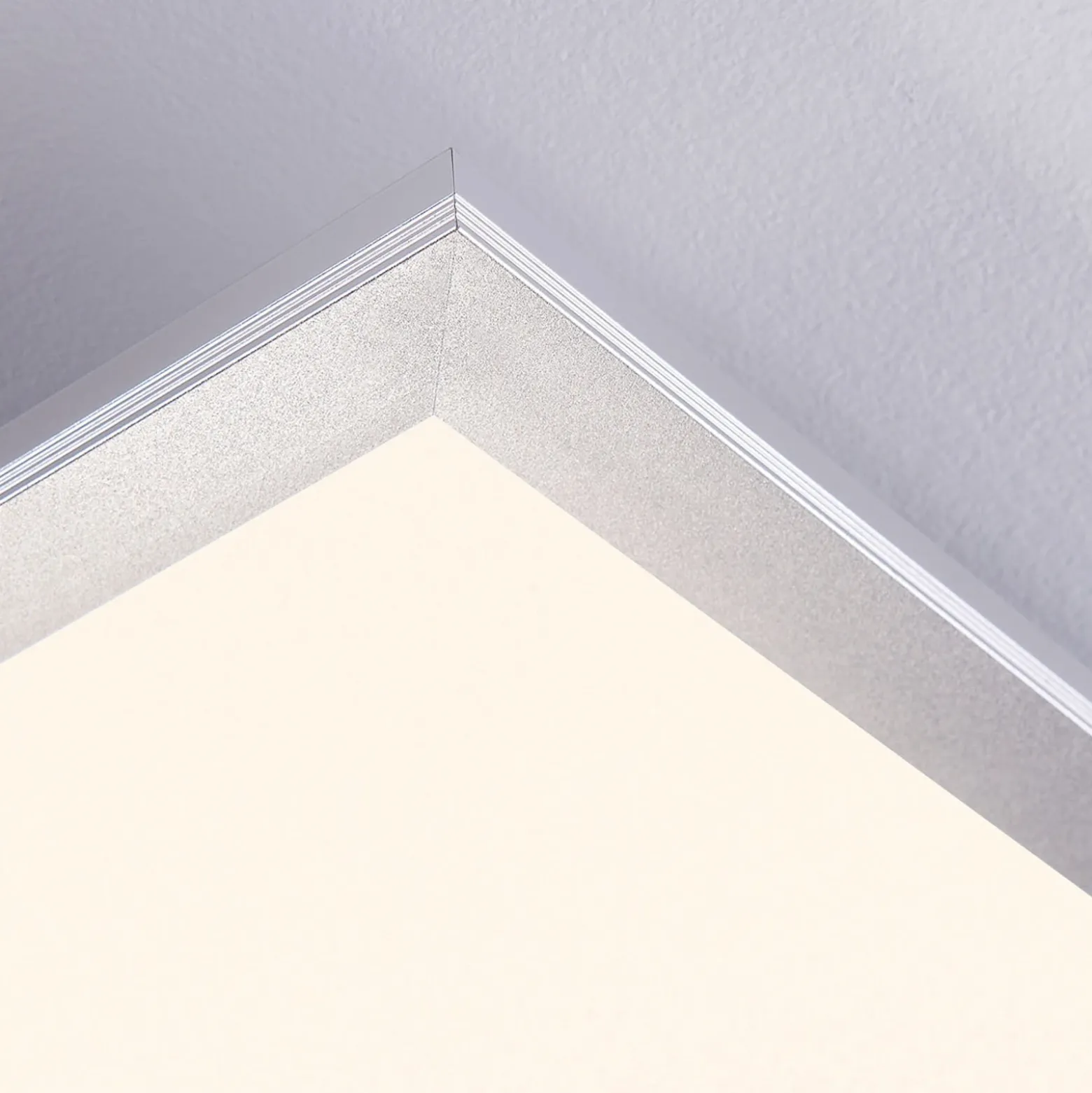 Lindby panel LED Livel, juego de 2, 4.000 K, 40 x 40 cm, plateado